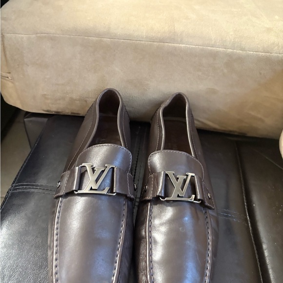 Authentic Louis Vuitton Black Leather Mens Loafer Marked Size 11.5 - Picture 9 of 13